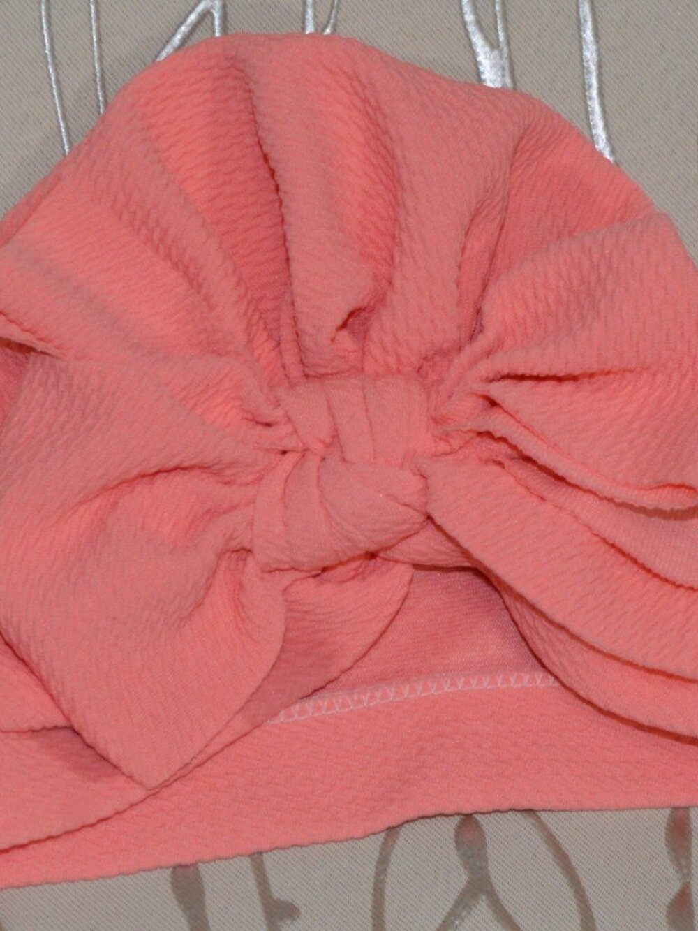 Pink Bow Baby Turban – 0–12 Months